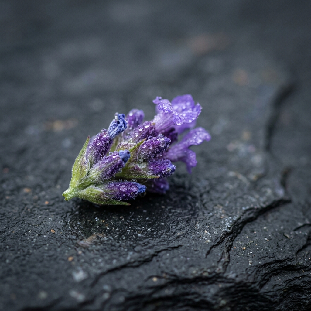 Lavender flower bud close-up macro